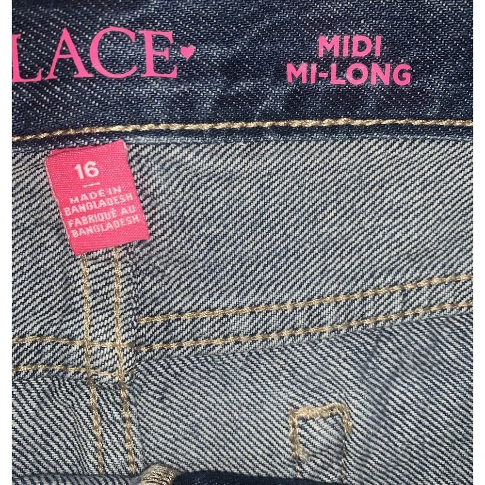 The Children's Place Girl's Jean Shorts 2 Pack Sz 16 Denim Midi‎ Long Distressed